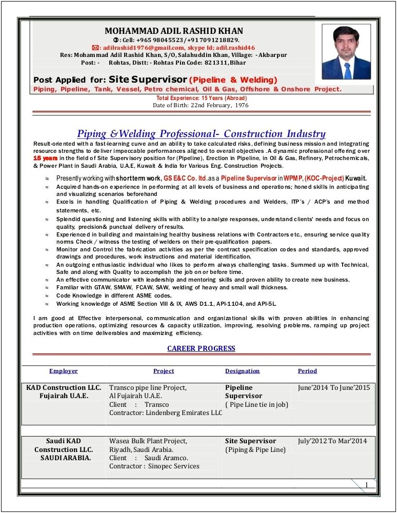 Allied Universal Site Supervisor Job Description Resume
