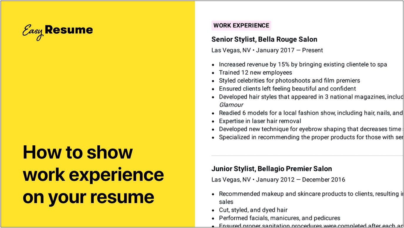 Alternative To Relevant Experience On Resume