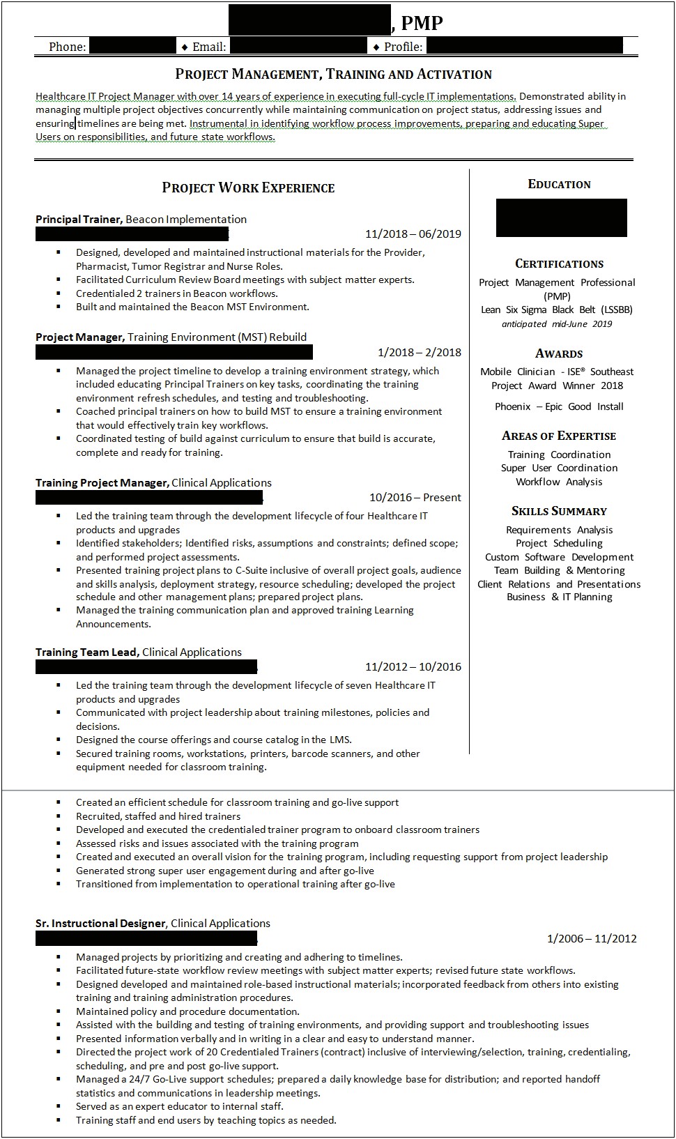 Amazing Pmp Construction Project Manager Resumes