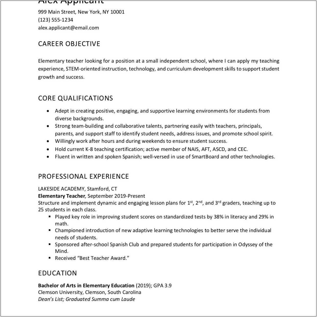 An Example For Objective On A Resume