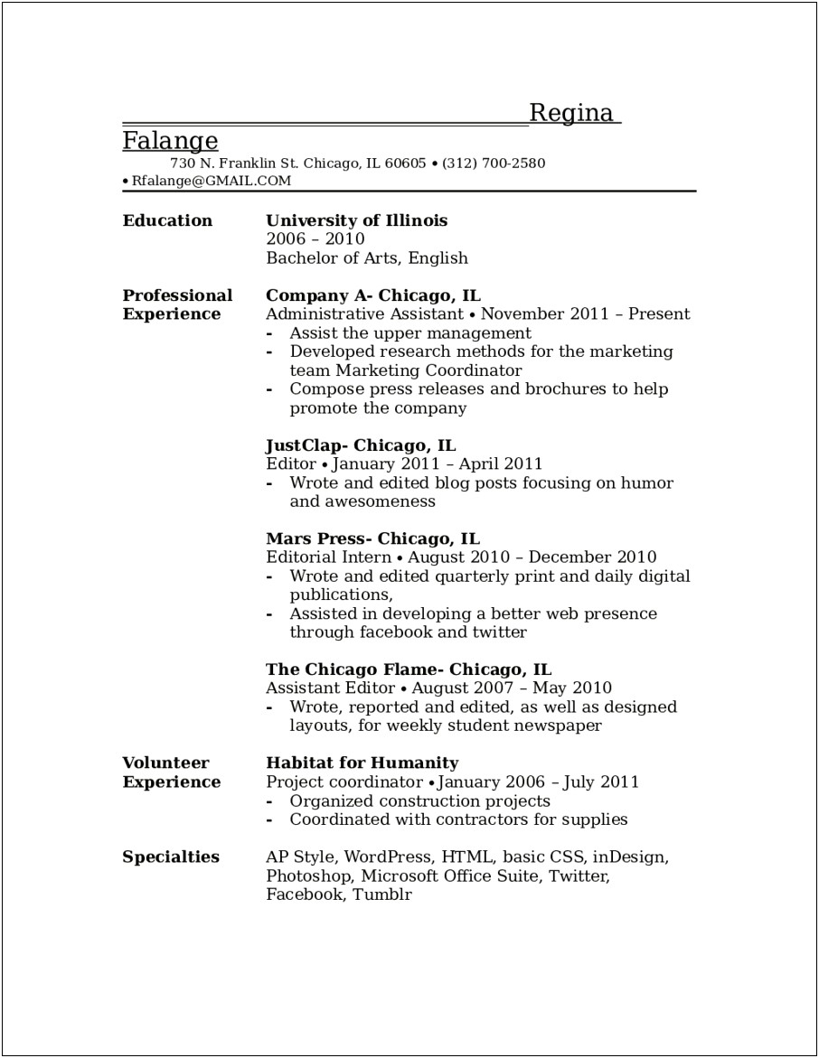An Example Objective For A Resume