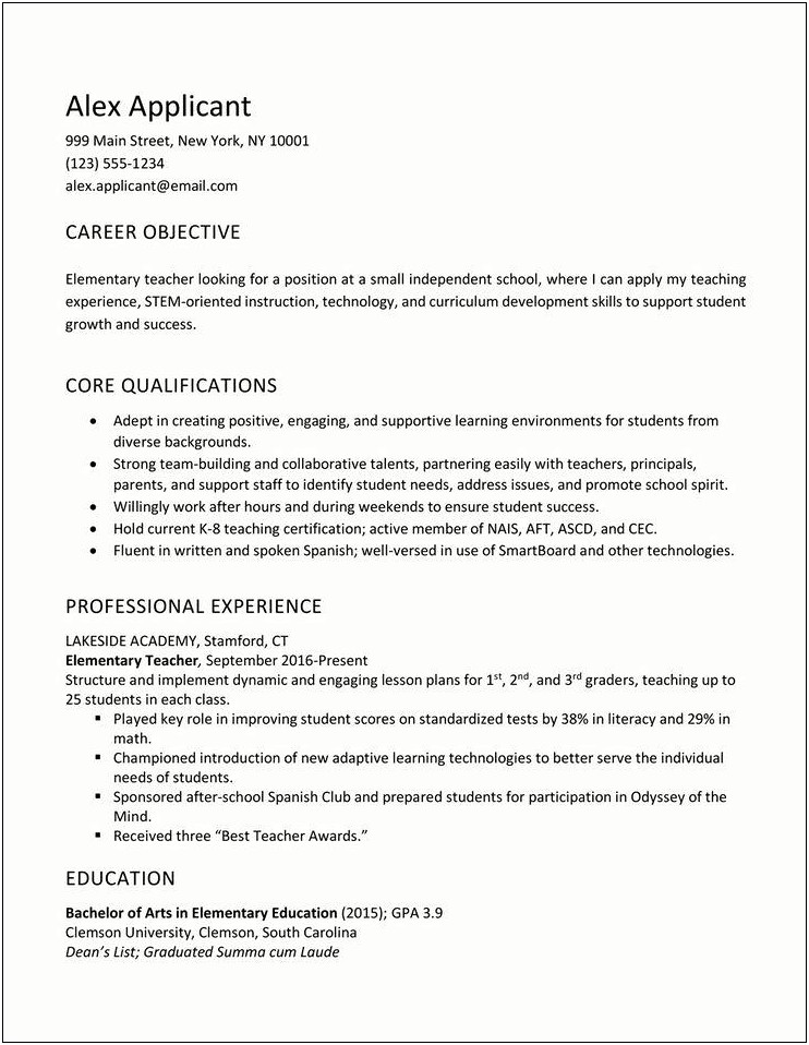 An Example Of Objective In A Resume