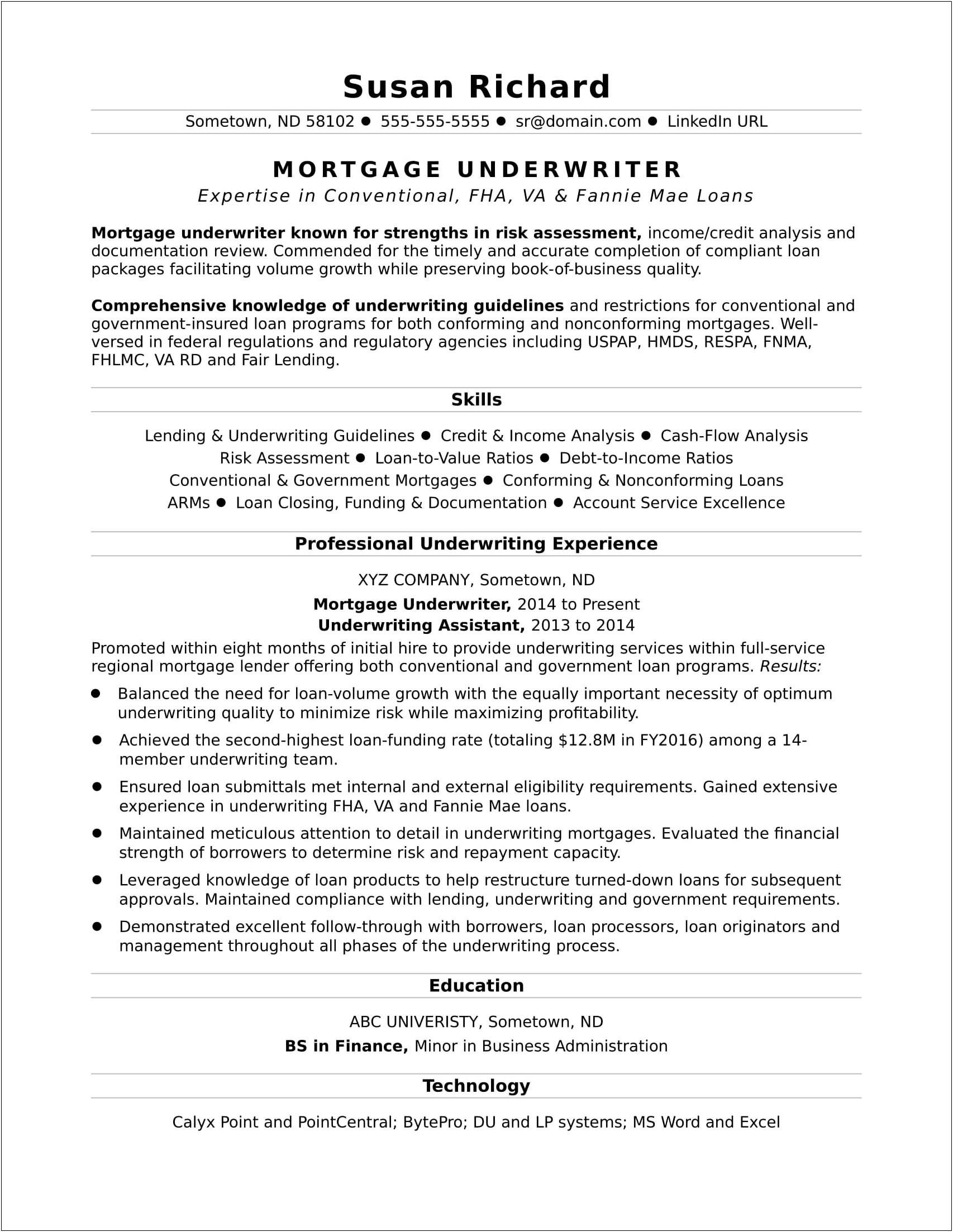 An Example Resume Of Trainer For Loan Company