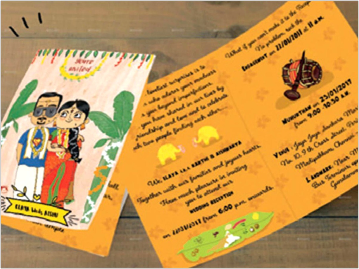 Andhra Wedding Card Invitation Matter Two Sides Simple