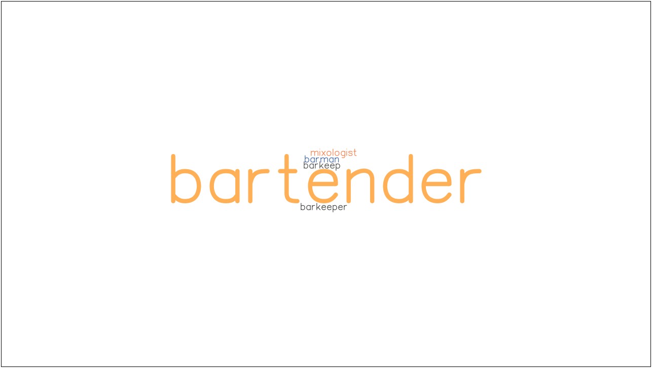 Another Word For Bartender For Resume