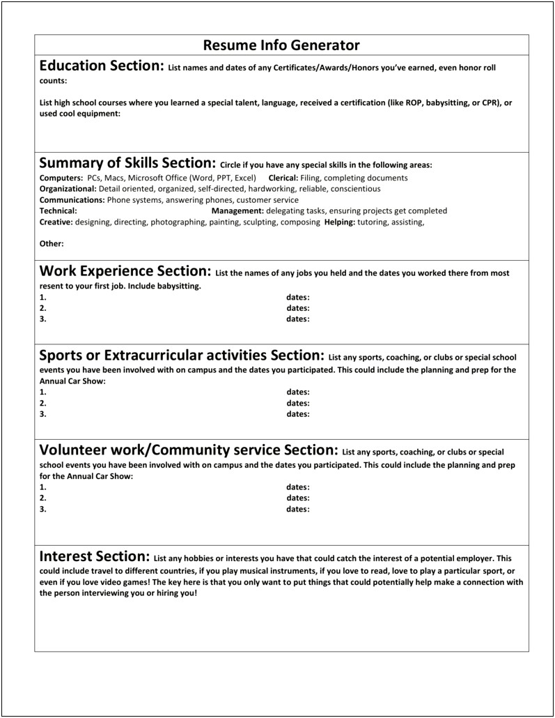 Another Word For Extracurricular Activities On Resume