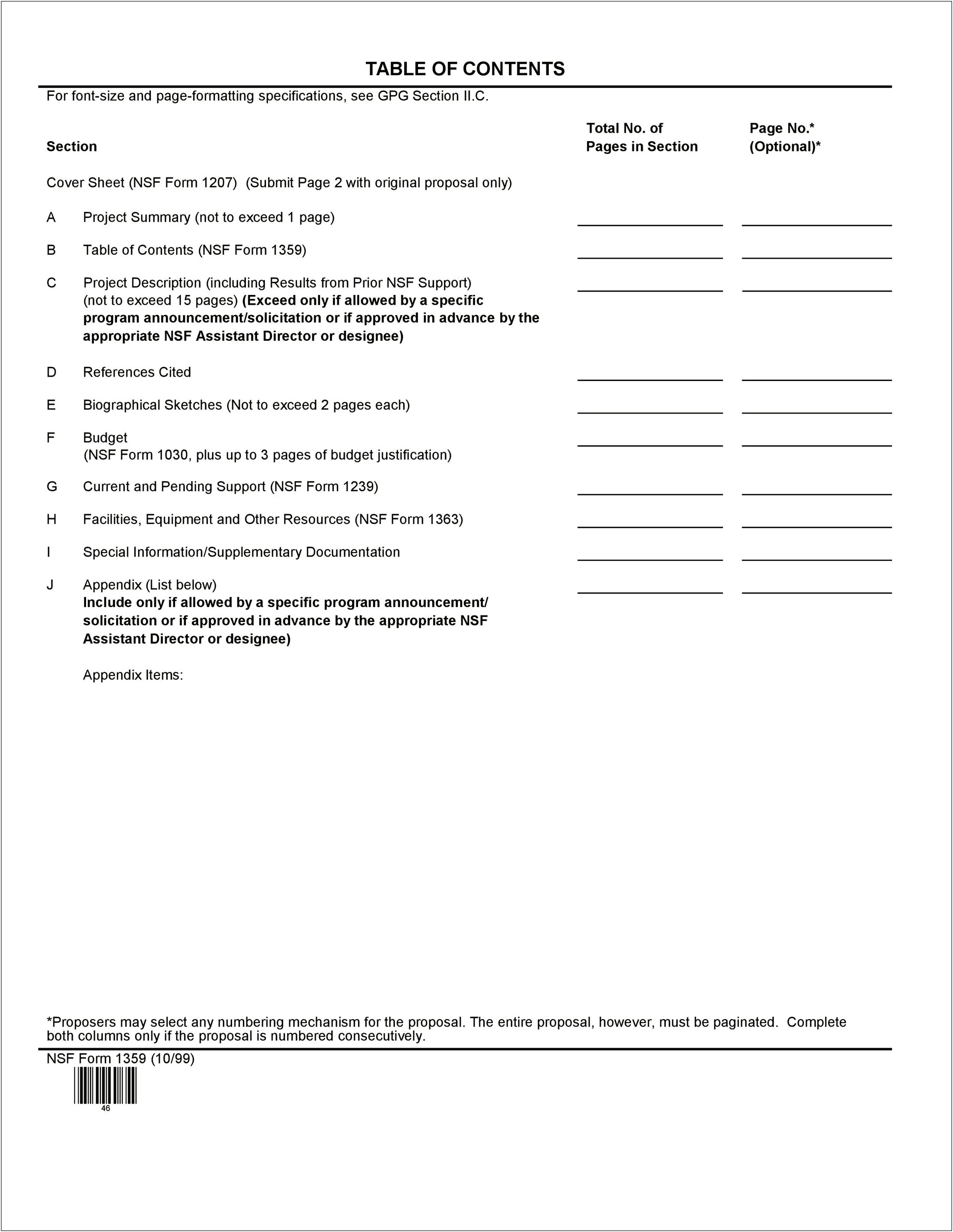 Apa Table Of Contents Template Download