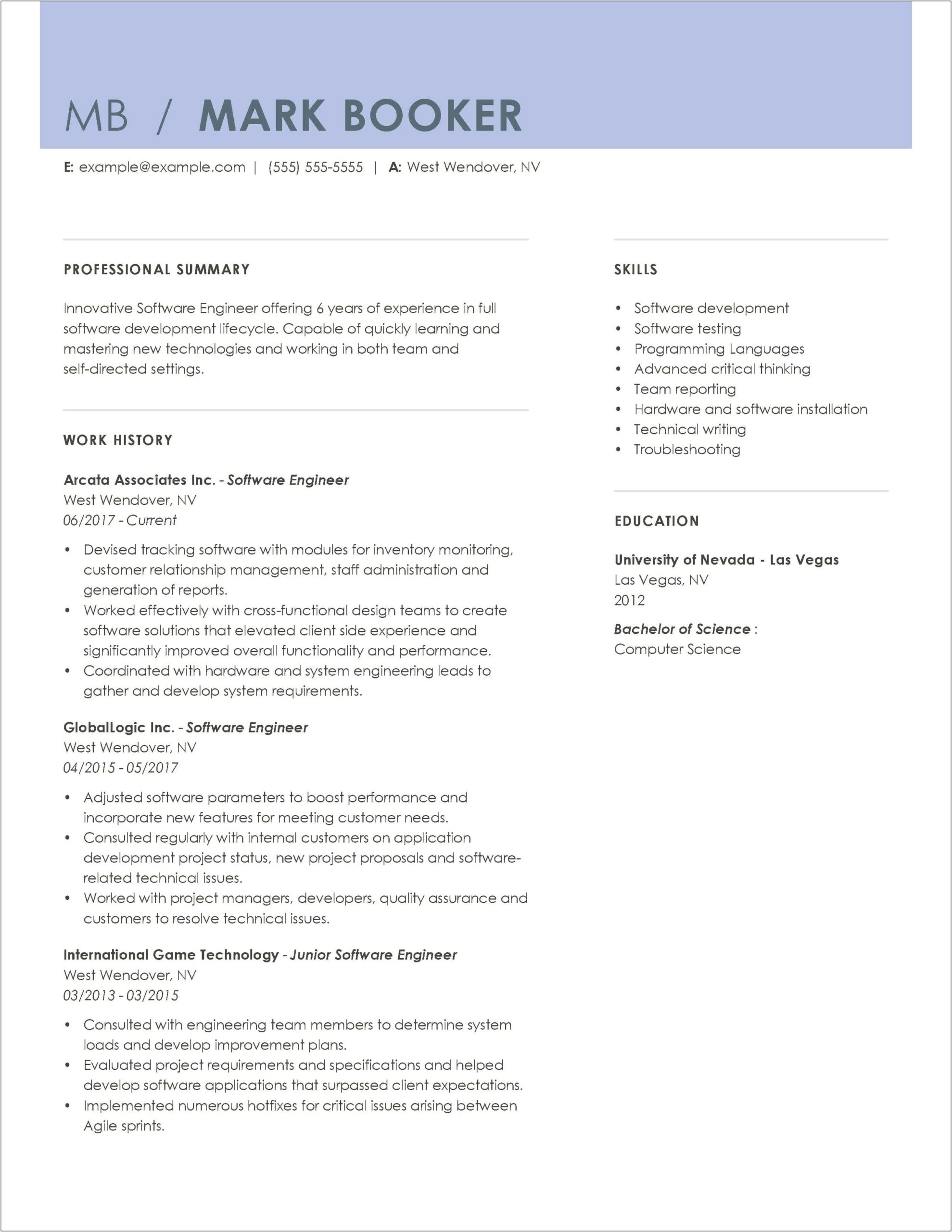 Applicant Tracking System System Engineer Resume Template