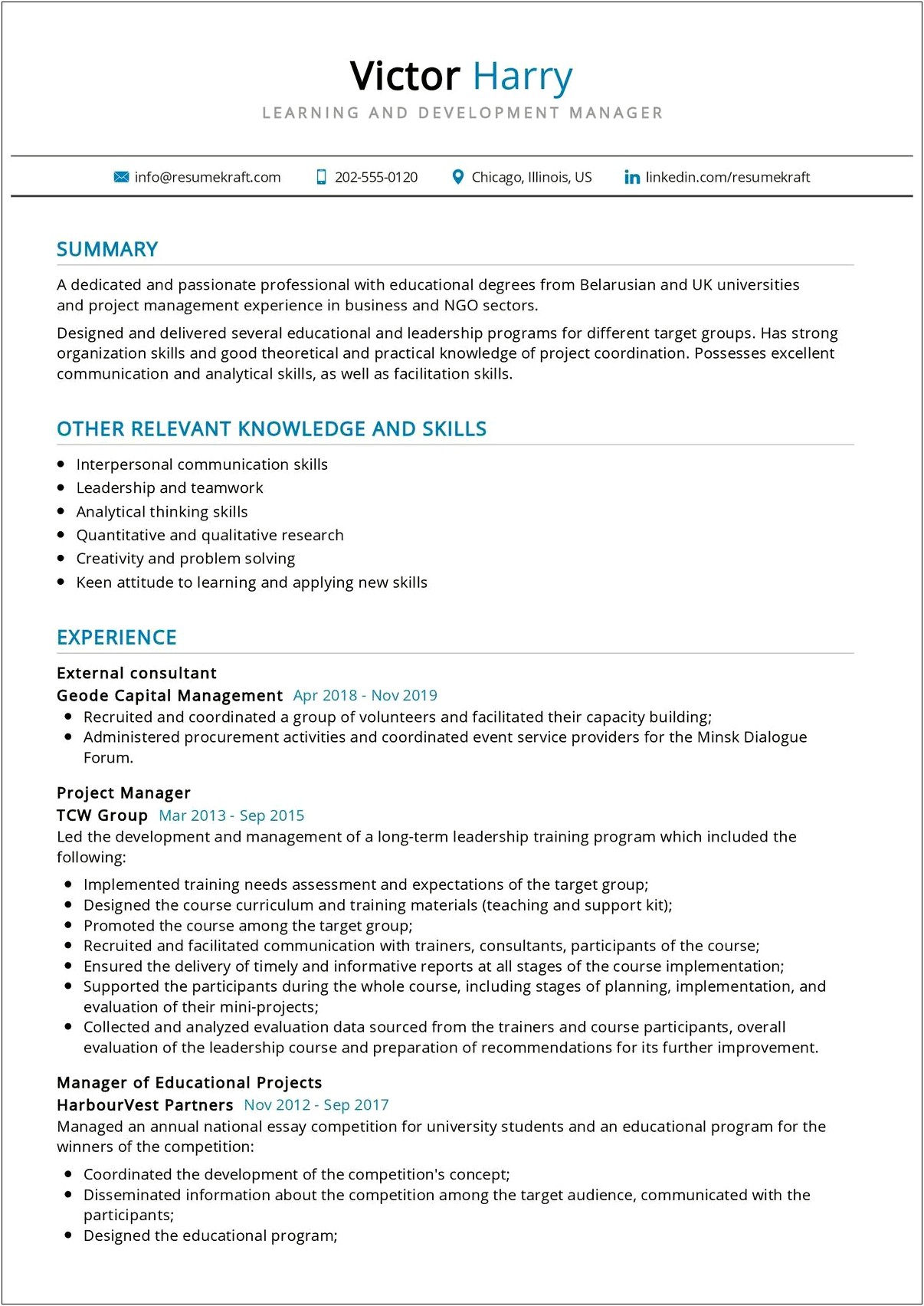 Application Development And Manager And Resume