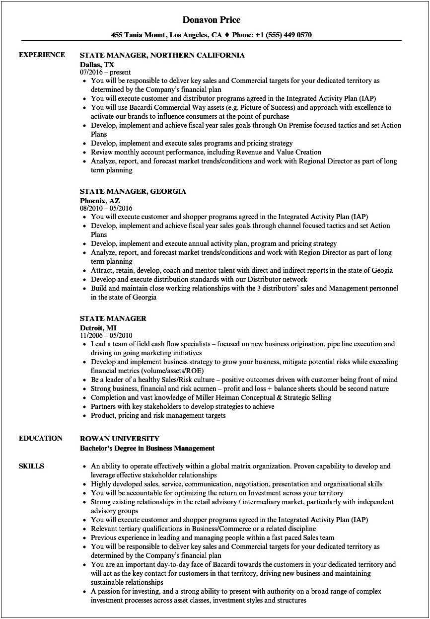 Applying For Jobs Out Of State Resume