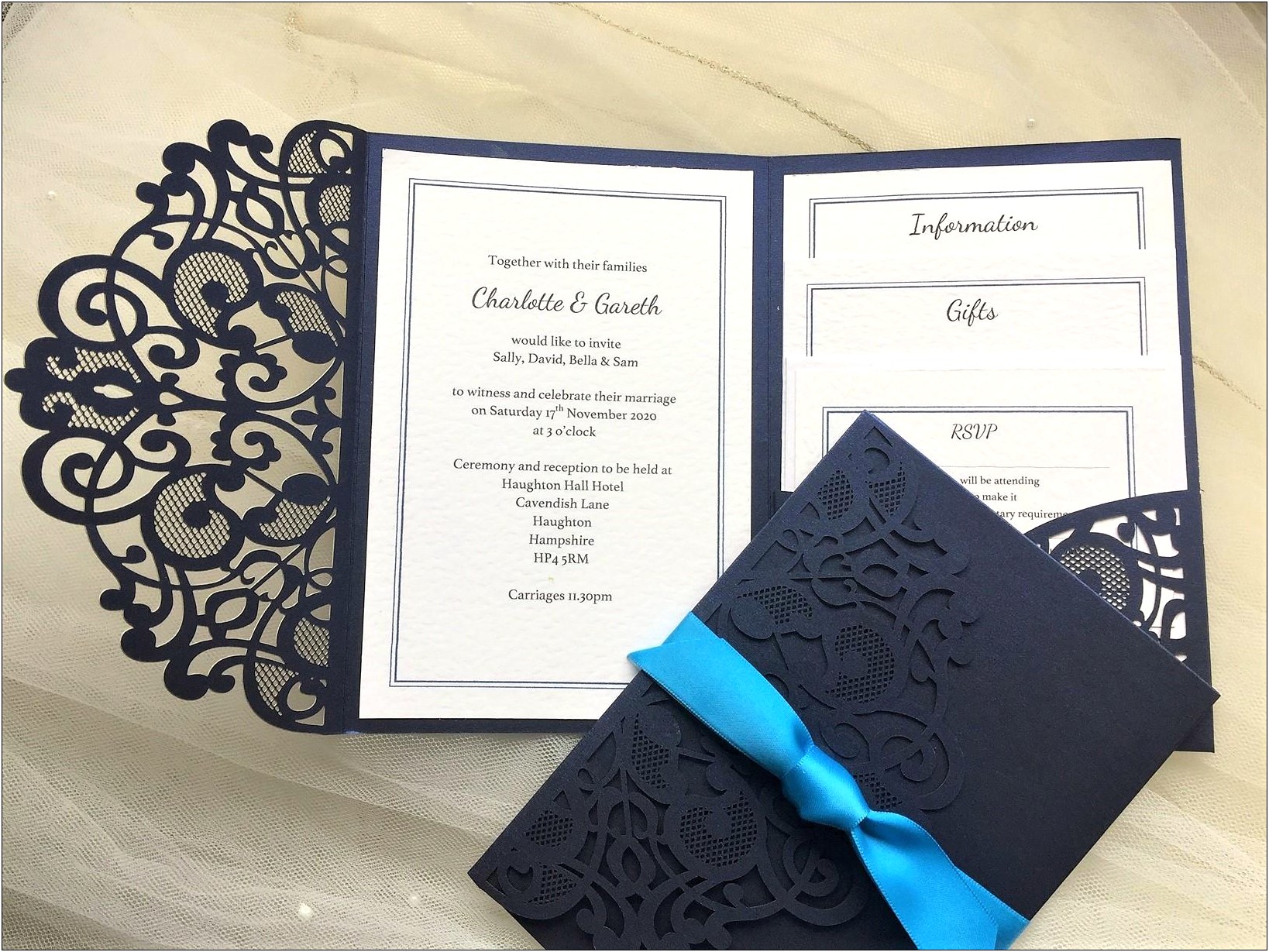 Aqua Blue And Red Wedding Invitations
