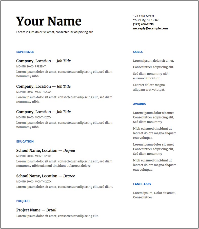 Are Resume Templates In Google Docs Free