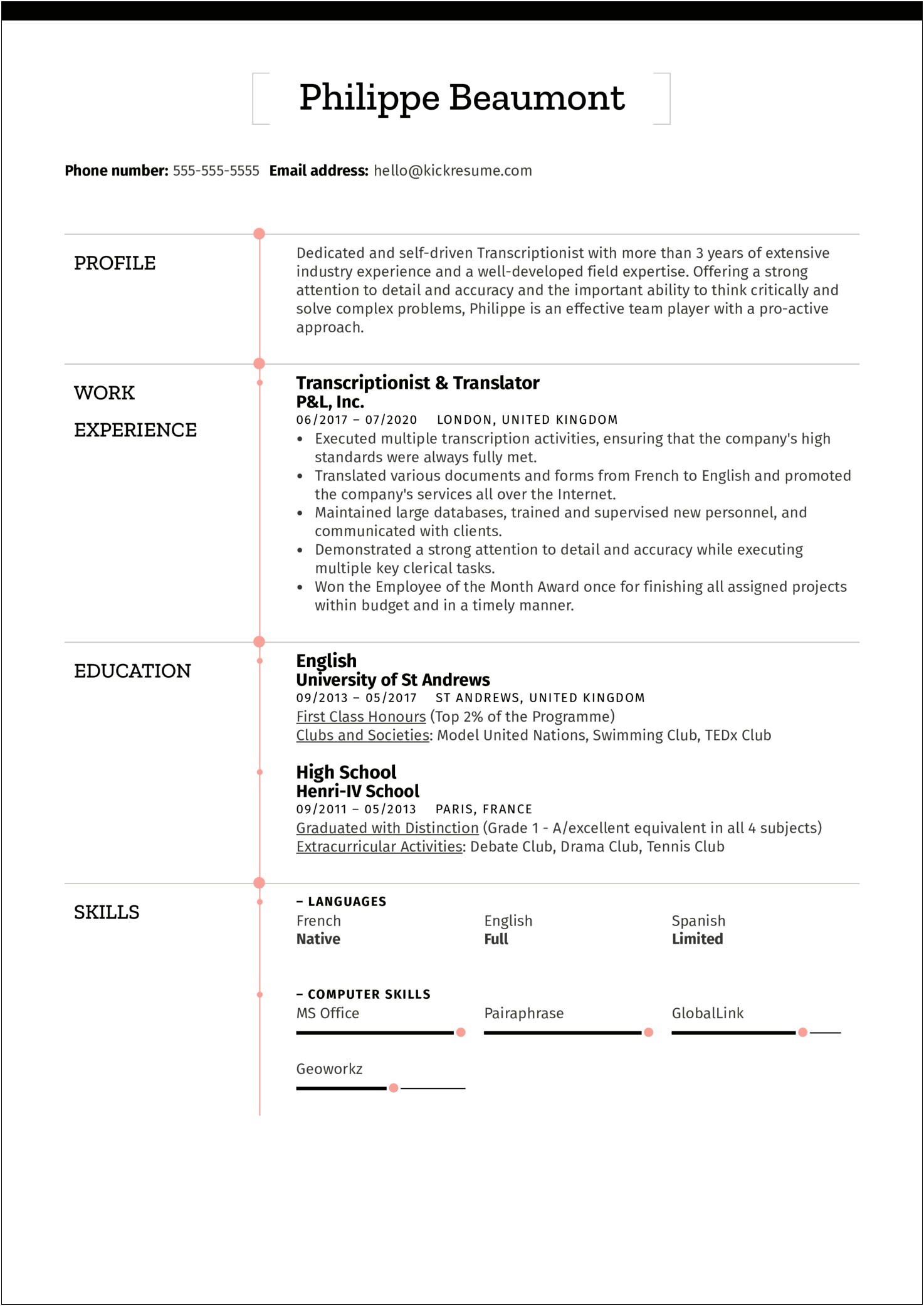 Areas Of Expertise On A Resume Sample