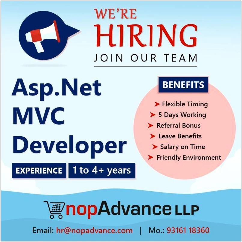 Asp Net Mvc 1 Year Experience Resume