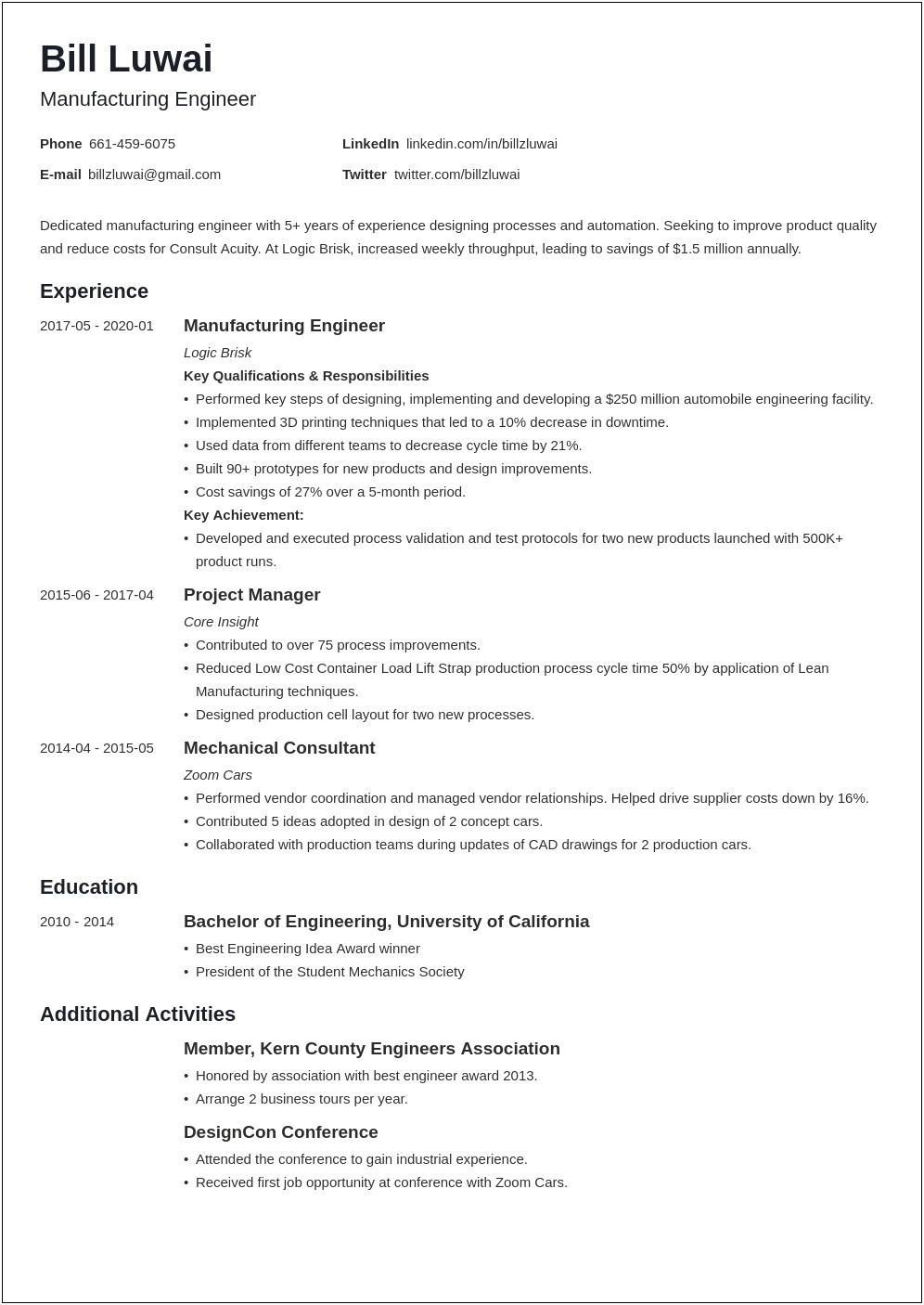 Assembly Line Objective On A Resume Examples