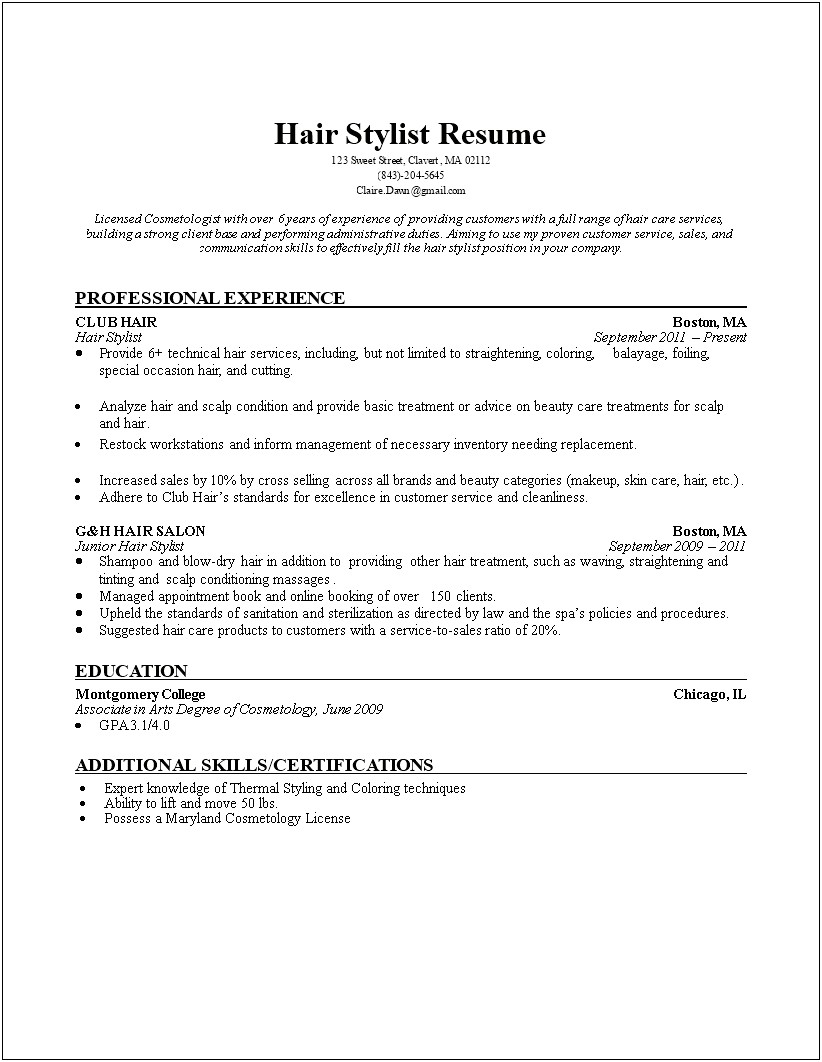 Associate Of Arts Degree Experience On Resume