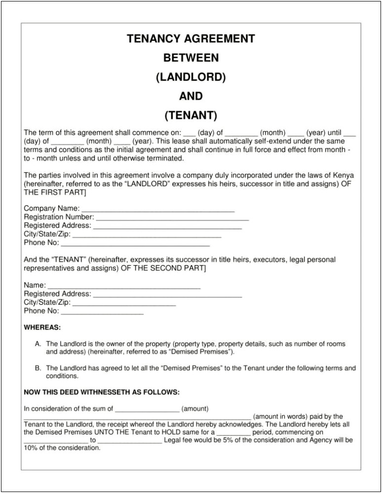 Assured Shorthold Tenancy Agreement Template Download