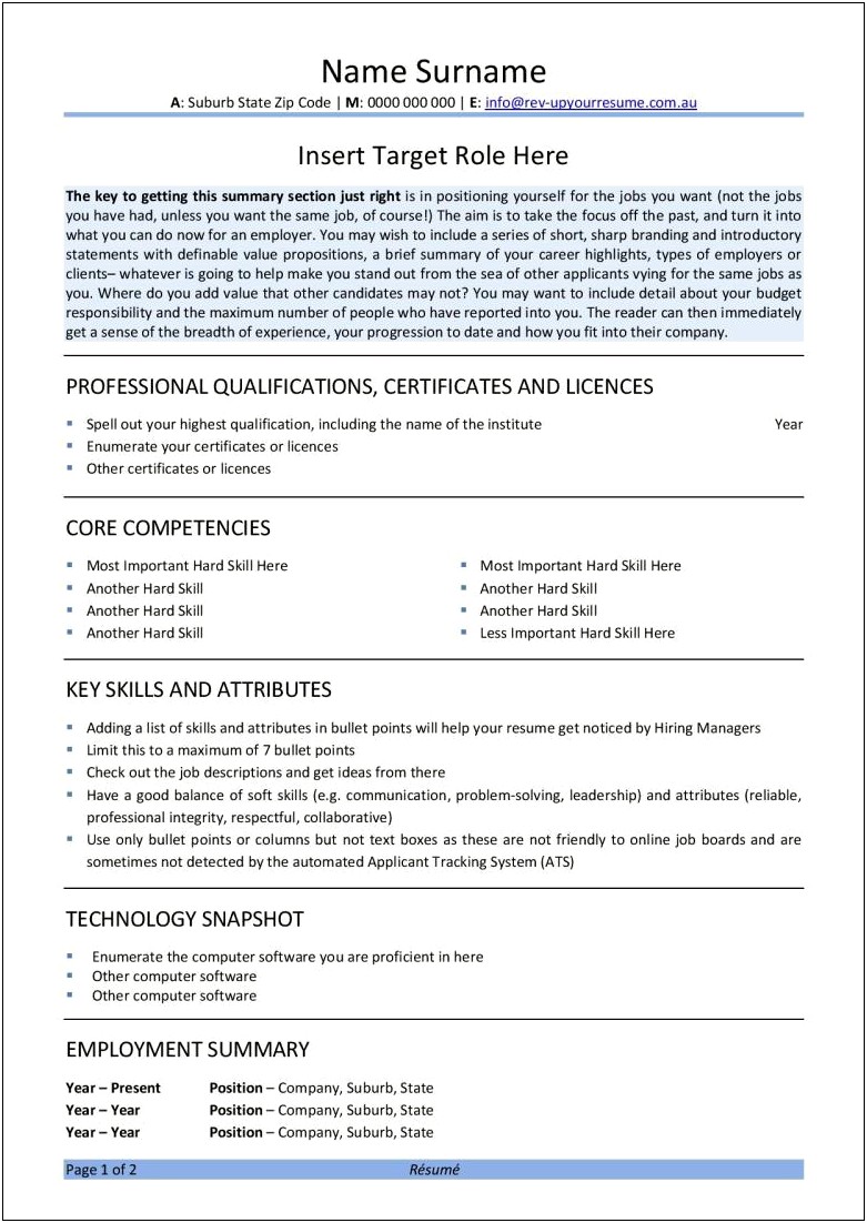 Ats Friendly Resume Template Free 2020
