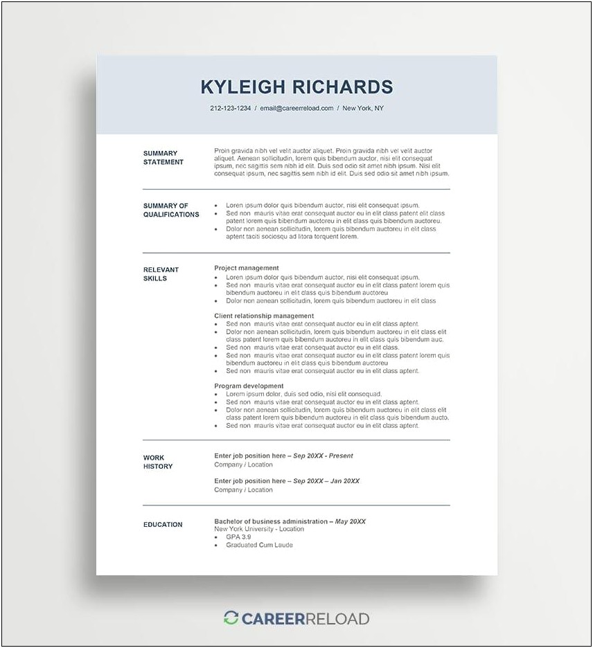 Ats Friendly Resume Template Free Download 2020