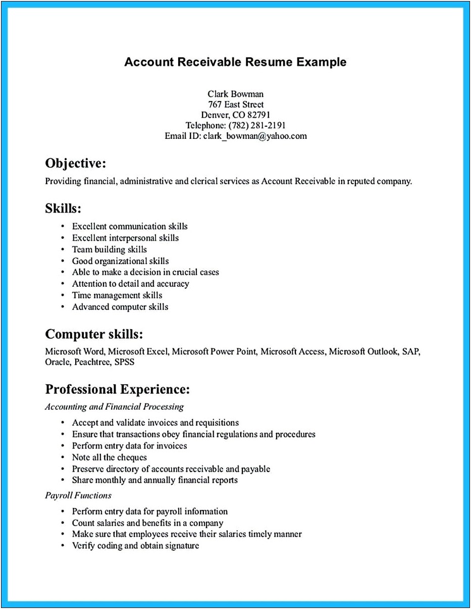 Attention To Detail Skills In Resume