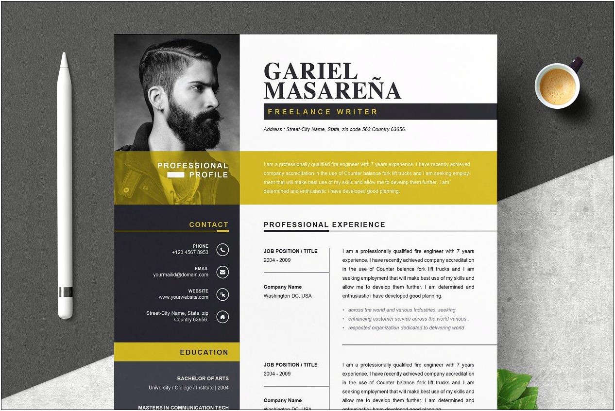 Attractive Resume Templates Psd Free Download