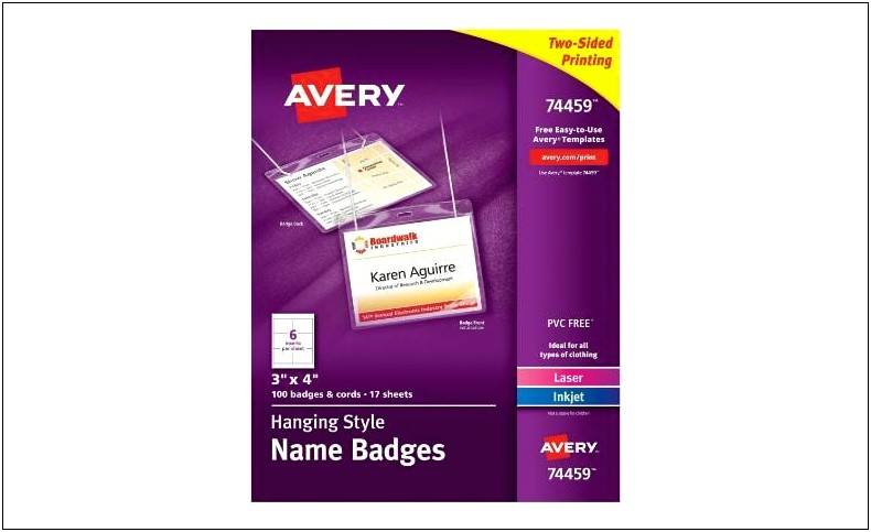 Avery 3x4 Name Badge Template Download