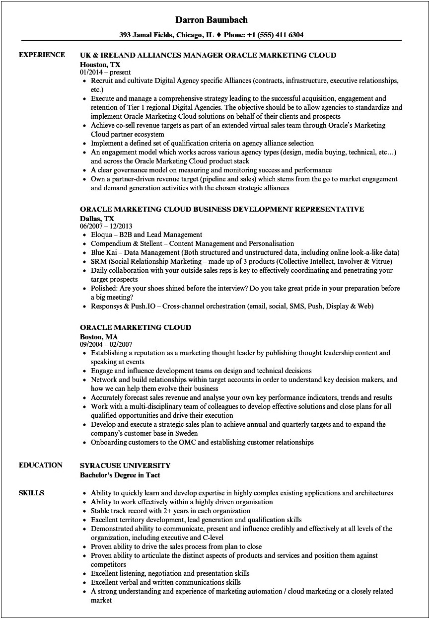 Aws Cloud Migration Project Manager Resume