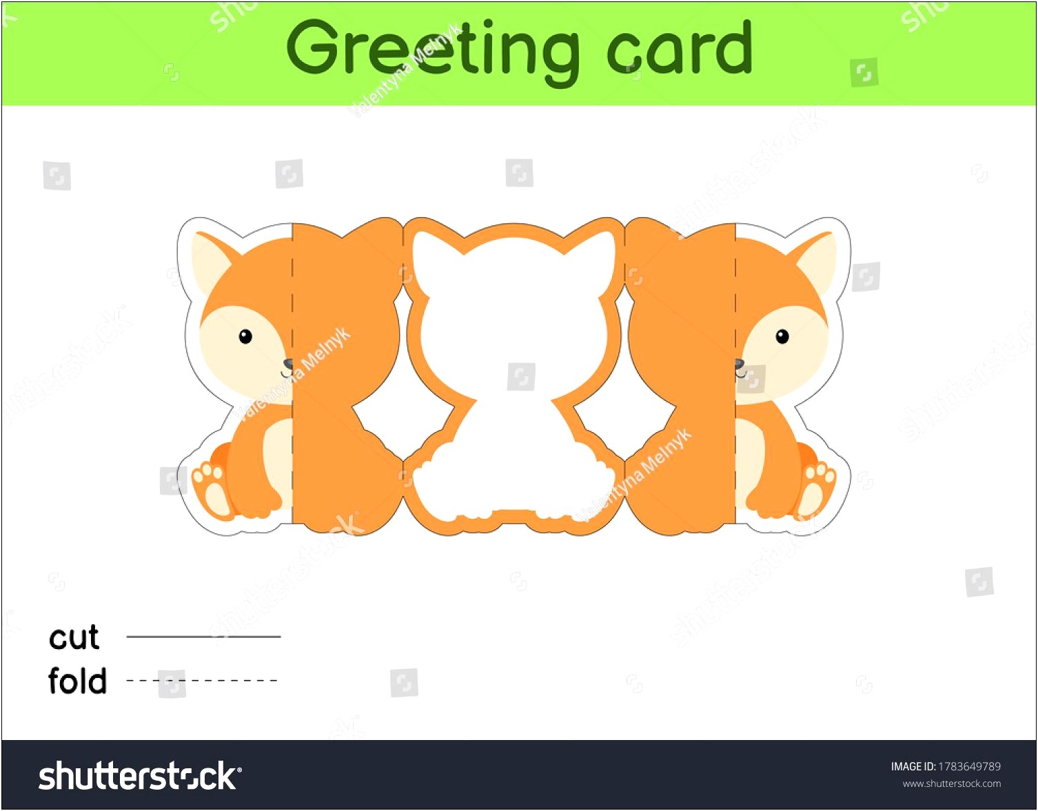 Baby Fox Card 4x6 Template Download