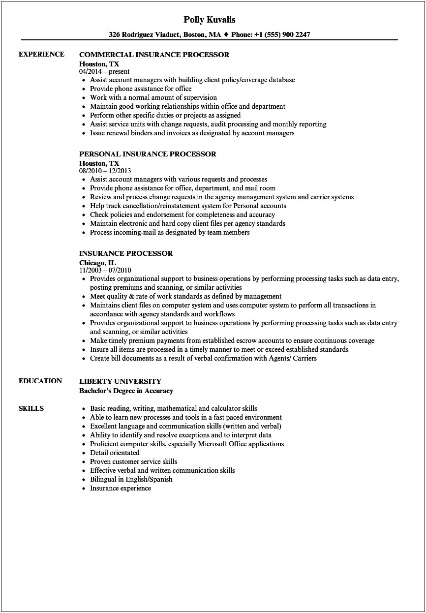 Back Office Job Description For Resume