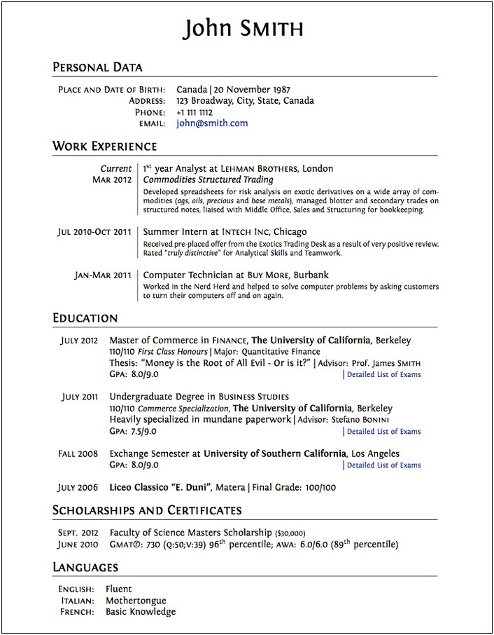 Basic Resume For High School Graduate