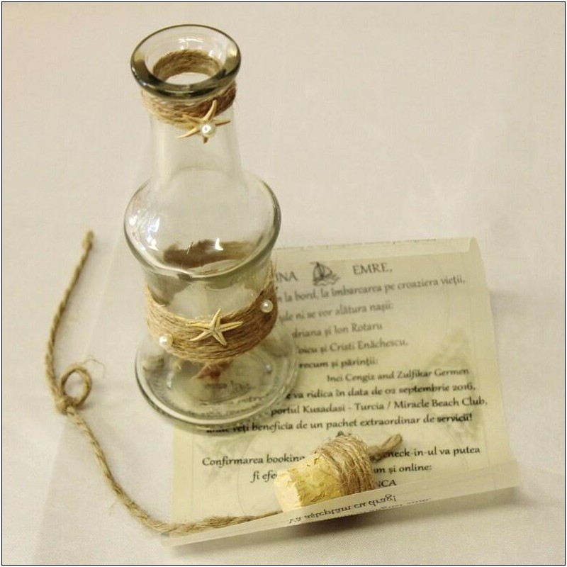Beach Themed Wedding Invitations Message In A Bottle