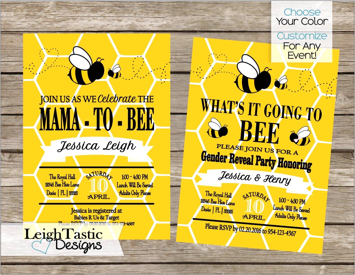 Bee Gender Reveal Invitation Template Download