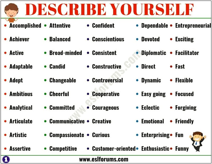 Best Adjectives To Describe Yourself In A Resume