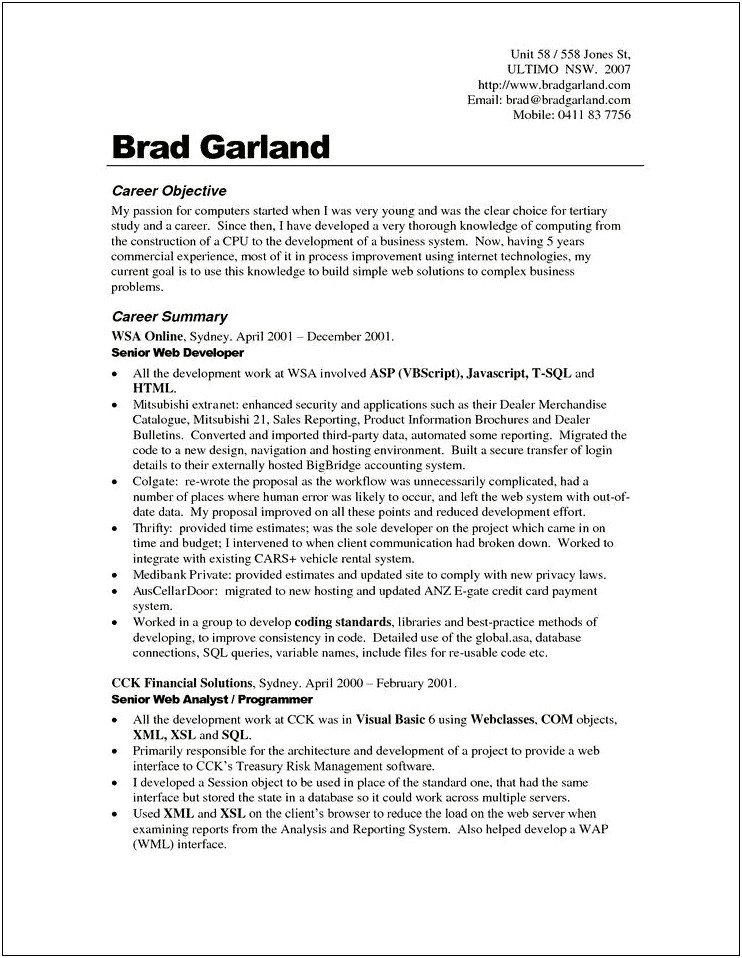 Best Career Objectives For A Resume
