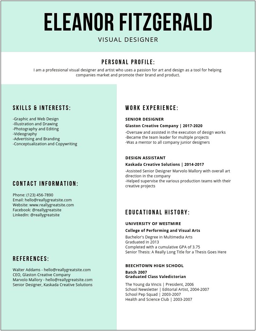 Best Colors To Put On A Resume