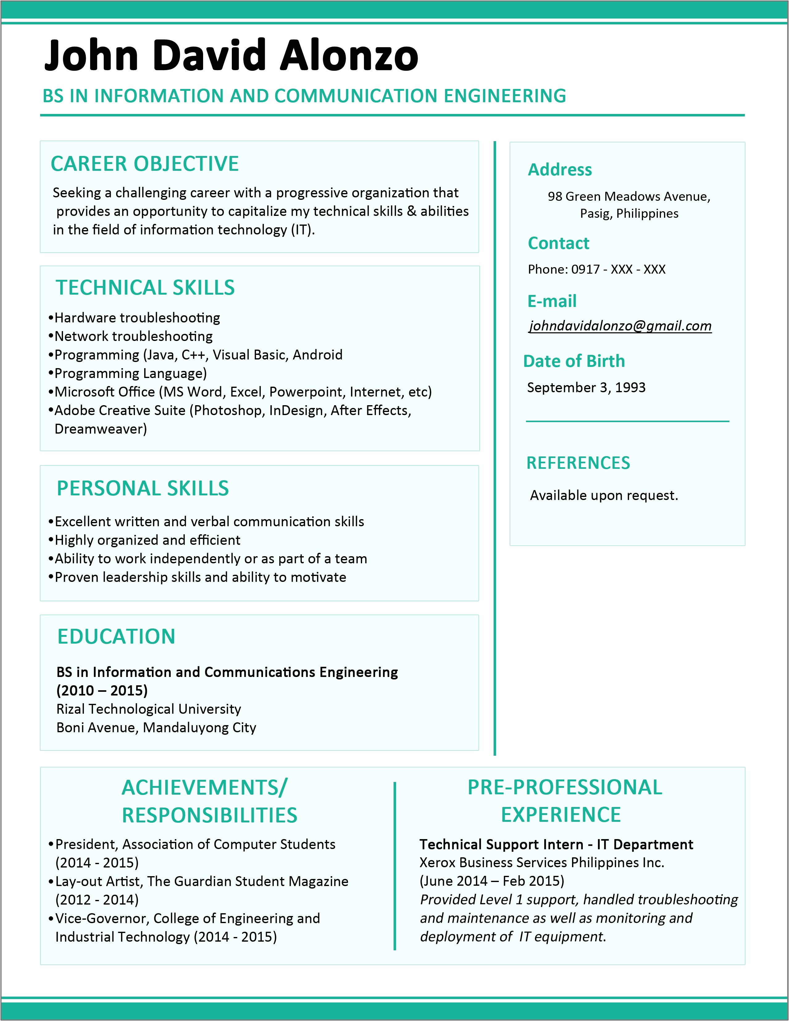 Best Combination Resume Format For Experienced