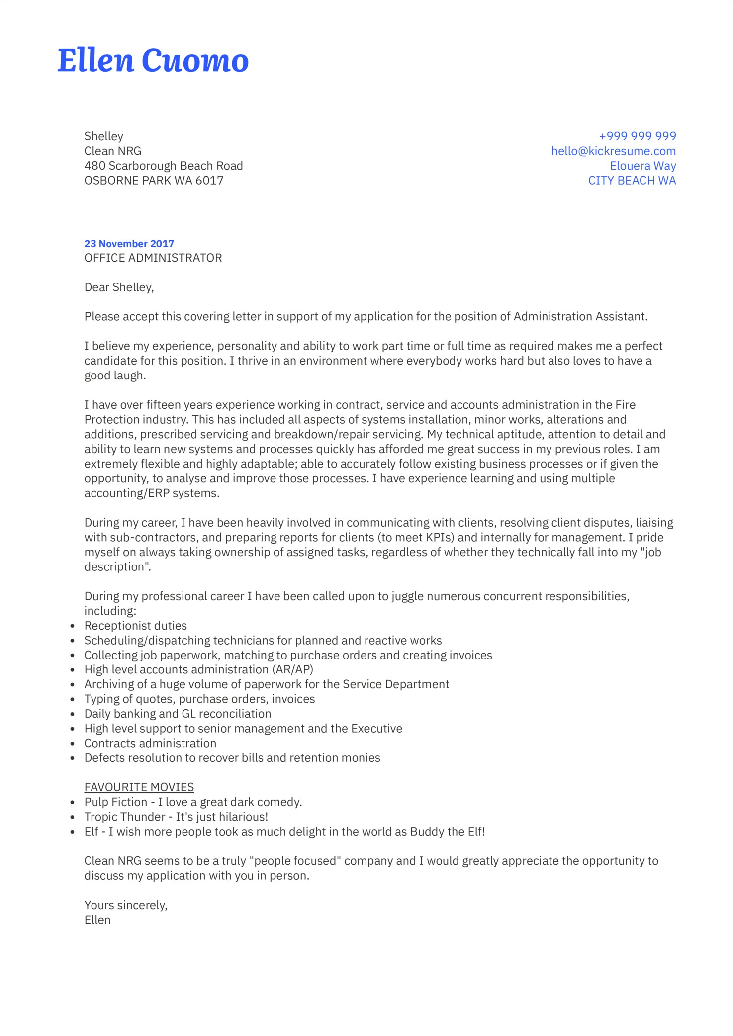 Best Cover Letters For Resume Administrative