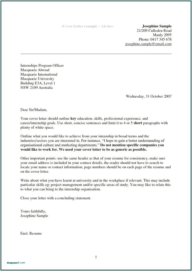 Best Cover Letters For Resume Email
