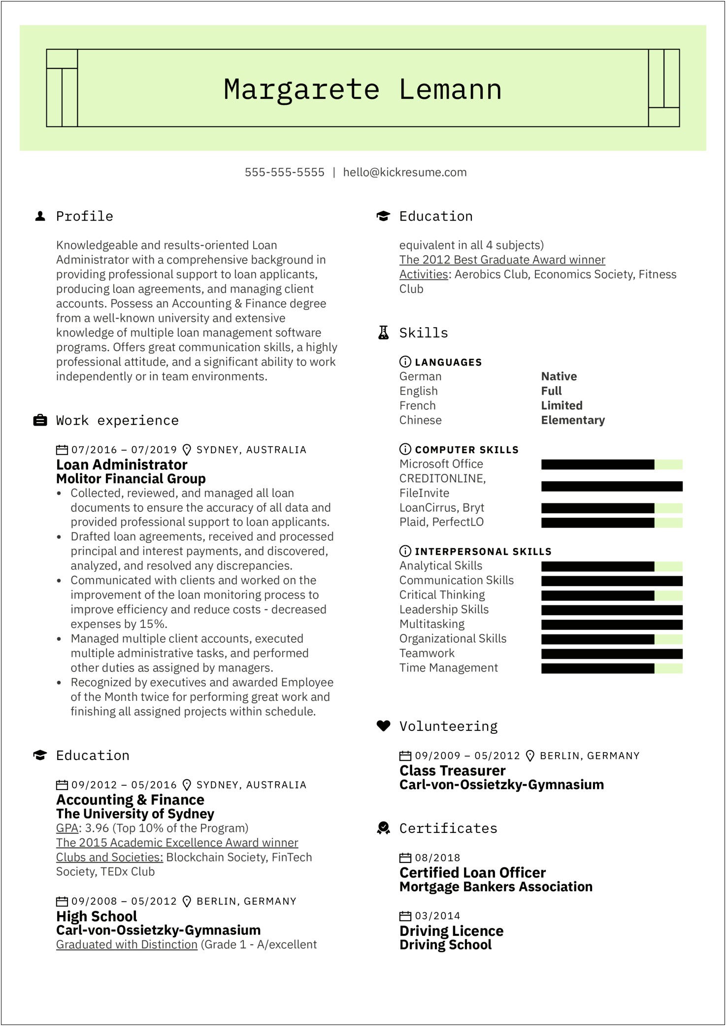 Best Example Of Resume For Mortgage Loan Officer