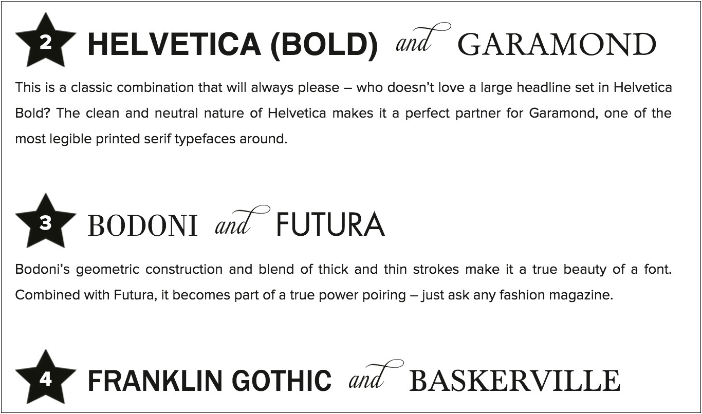 Best Font Combinations For Creative Resume