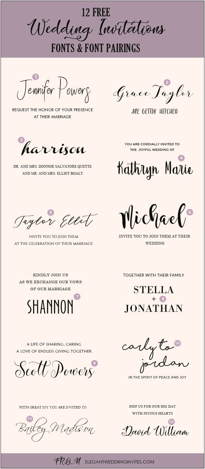 Best Fonts For Formal Wedding Invitations