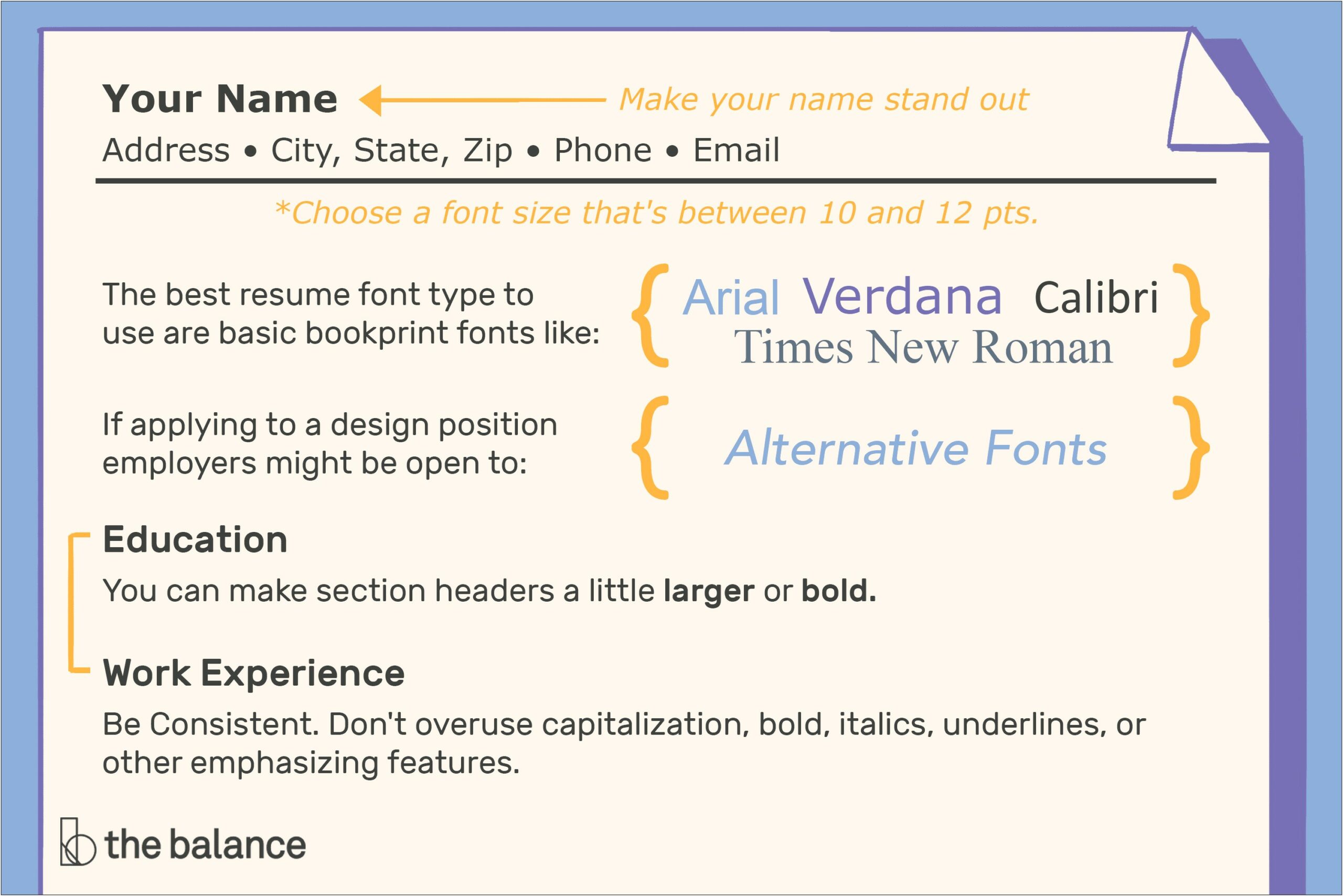 Best Header Fonts For A Resume