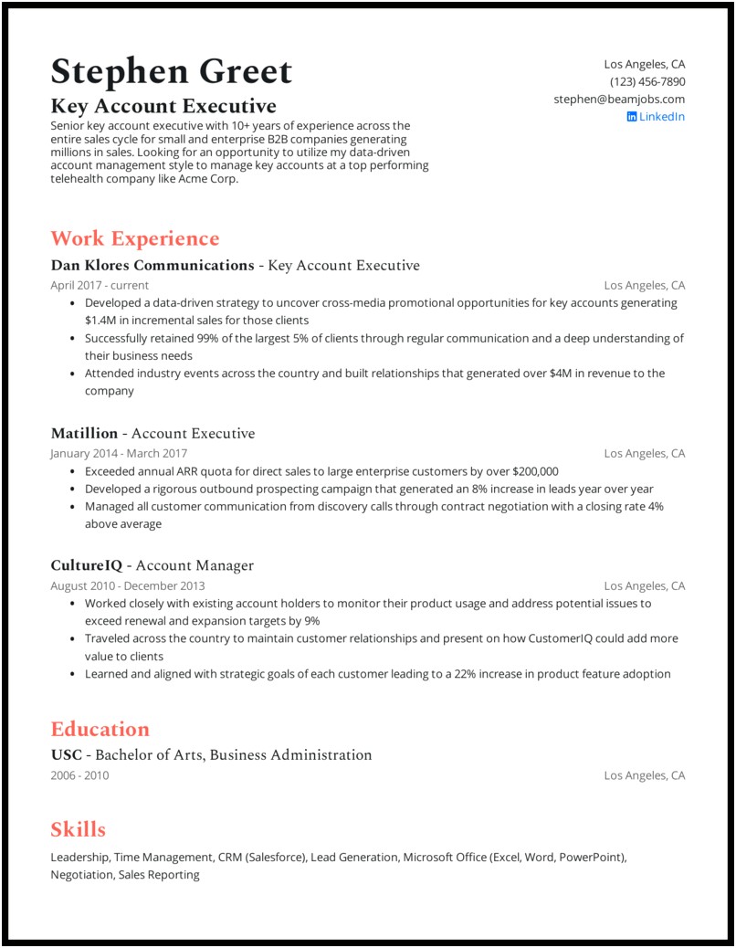 Best Objective For Resume For Executive