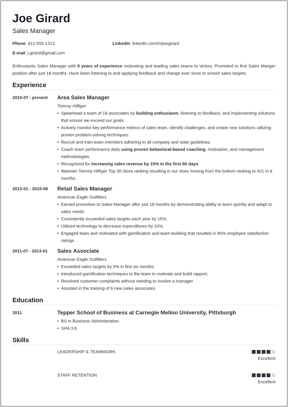 Best Objective Statement For Sales Resume