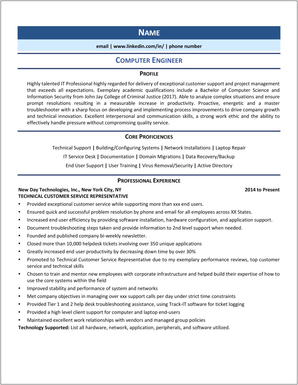 Best Phases For Computer Engineering Resume