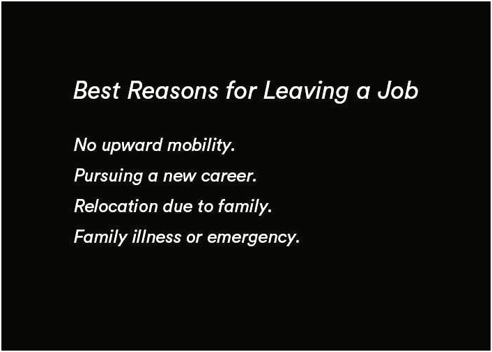 Best Reason For Leaving Job On Resume