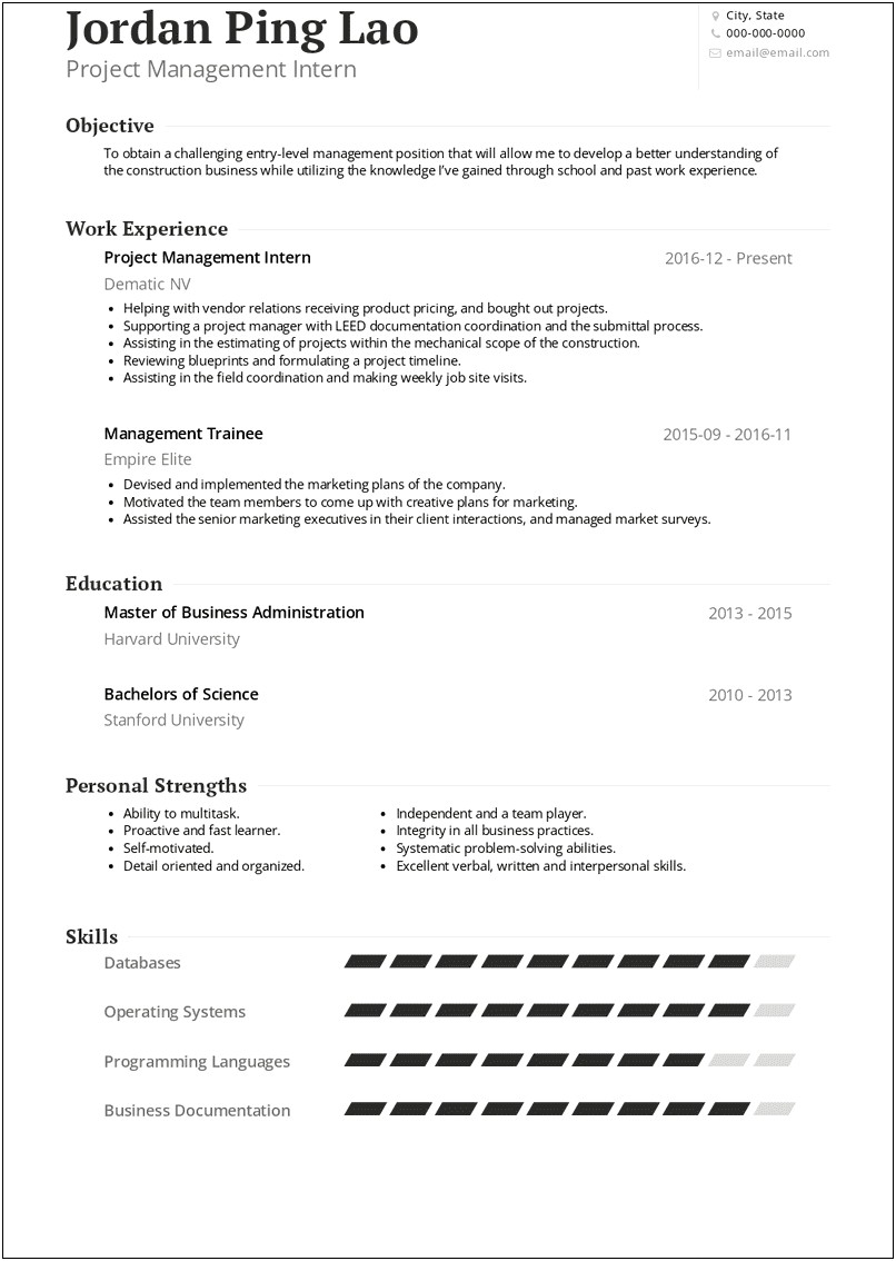 Best Resume Examples For Management Position
