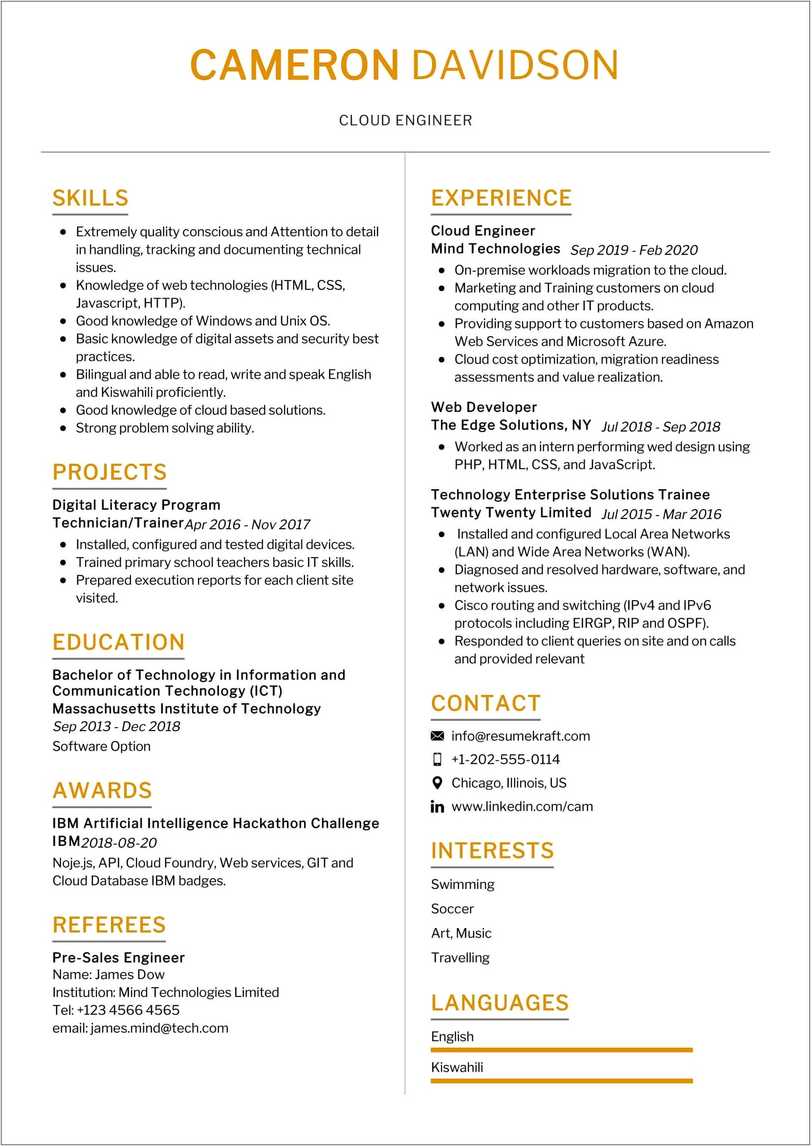 Best Resume For Application Support Engineer