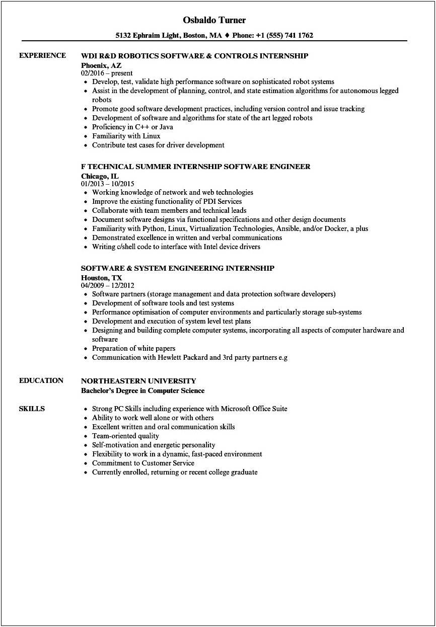 Best Resume For Data Science Internship
