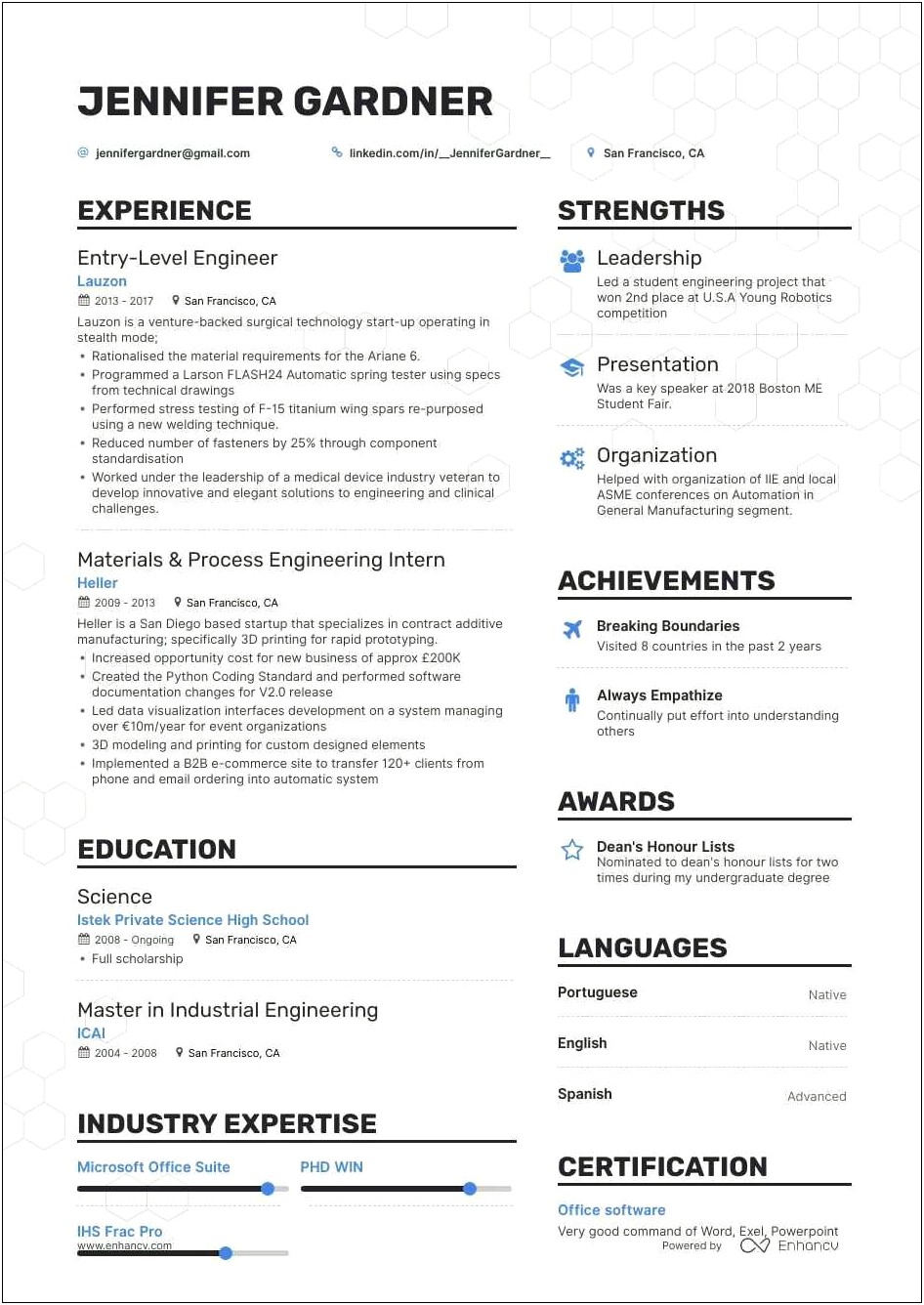Best Resume For Entry Level Engineer